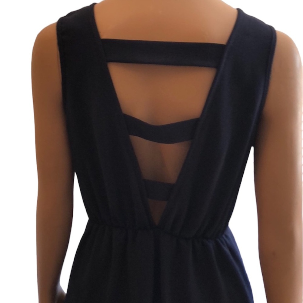 Tyche Navy Blue Dress Sz M Cut Out Back